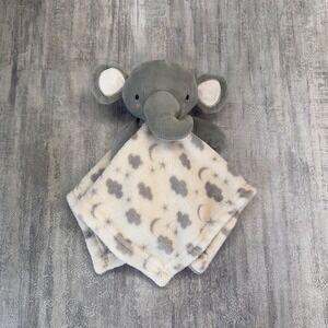 Minimi Elephant Lovey Grey and White Plush Stuffed Animal Security Blanket Toy